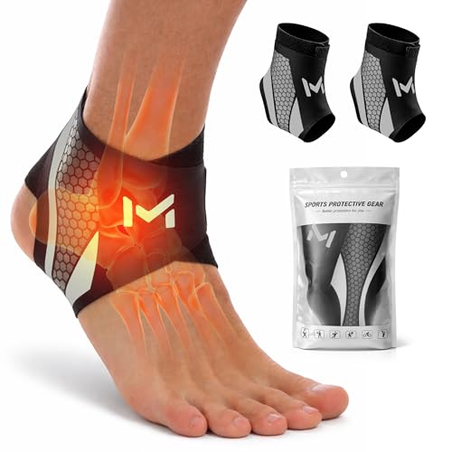 2 Pack Ankle Brace Compression Support for Men Women, Adjustable Lace-Up Ankle Stabilizer with Straps, Breathable Support for Running, Basketball, Gym, Sprained Ankle & Daily Use (Gray)