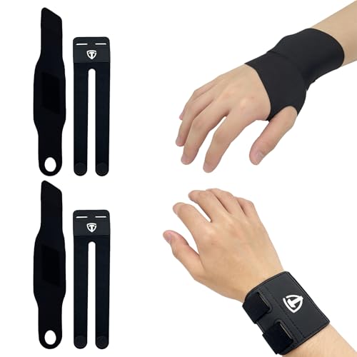 4 PCS Wrist Support Braces, 2 Pairs Adjustable Compression Wrist Wraps for Daily Use & Sports, Wrist Support for Pain Relief, Carpal Tunnel, Tendonitis, Sprains for Men Women