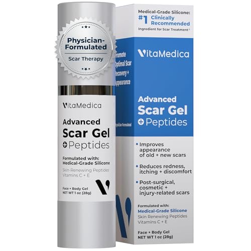 VitaMedica Silicone Scar Gel + Peptides - Medical Grade, 1 oz 1 Ounce (Pack of 1)