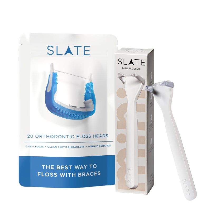 Slate Flosser Mini Orthodontic Braces Bundle, 3-in-1 Reusable Flosser Kit