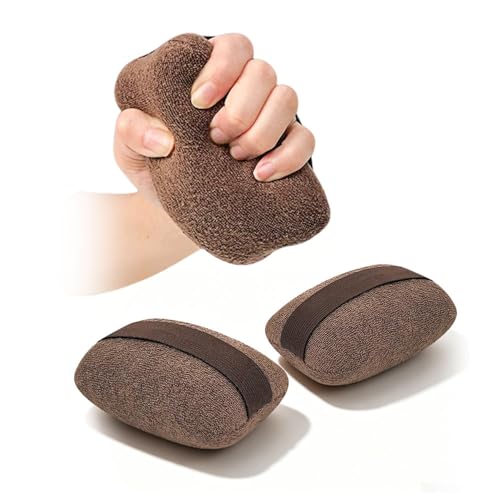 Hand Finger Contracture Cushion, Palm Protector Grips for Stroke Recovery, Hand Grab Pads Finger Anti-Contracture with Elastic Band, Hands Splint Protectors, Hands Grip Strengthener (1 Pair)