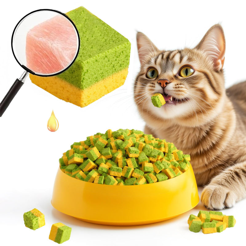 Cats Toy Kitten Grass Treats 140g/4.94oz Freeze Dried 2 in 1 Fish Oil Cat Chew Stick Pellet for Hairball Removal Kitty Catnip Snack Chicken Flavor for Cleaning Teeth & Dental Care Food Indoor