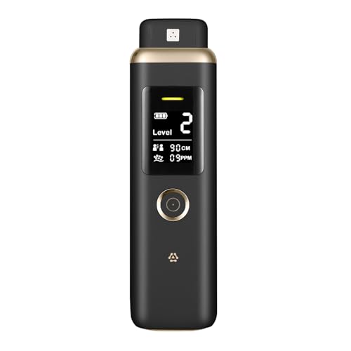 Bad Breath Checker Professional Oral Odor Monitor Smart Bad Breath Tester, 32-bit CPU Precise MEMS Sensor Auto Calibration Rechargeable Halimeter for Oral Hygiene Check Black