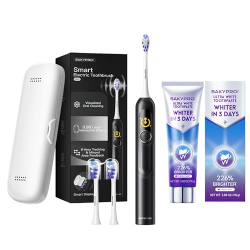 Skayproral Electric Whitening Kit- AI Smart Toothbrush and Purple Toothpaste