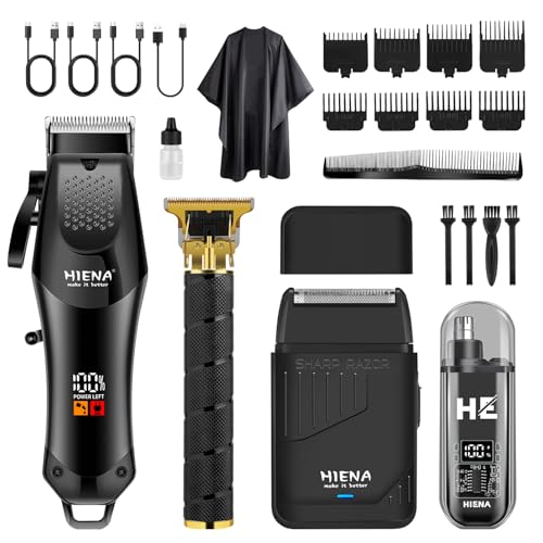 HIENA PRO Hair Clippers for Men, 4-in-1 Cordless Grooming Kit