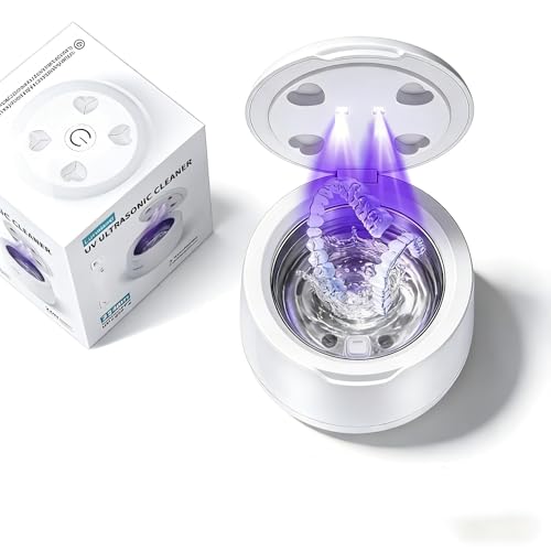 Ultrasonic Retainer Cleaner, 42kHz Dental Cleaning Pod for Dentures, Braces, Mouth Guards, Night Guard, Toothbrush Heads, Jewelry, Aligner,US19V09