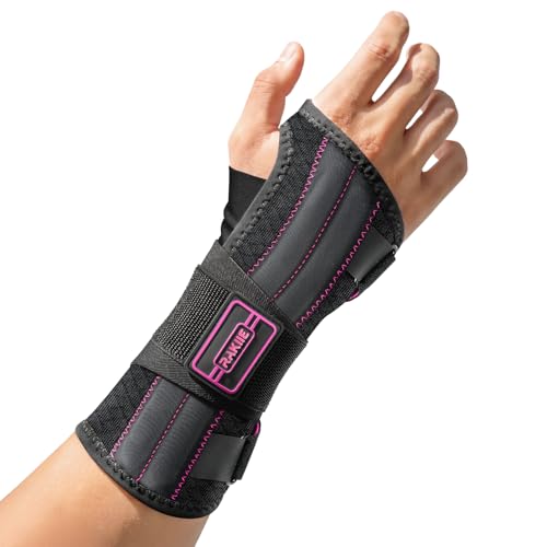 Rakiie Upgraded Carpal Tunnel Wrist Brace Night Sleep, Pink Right Hand M