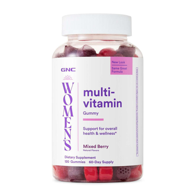 GNC Women's Multi-Vitamin Gummy, Mixed Berry, 120 Count, 60 Servings | Supports Immune Function with Vitamin C and Zinc, Promotes Energy Metabolism and Healthy Hair, Gluten-Free and Soy-Free