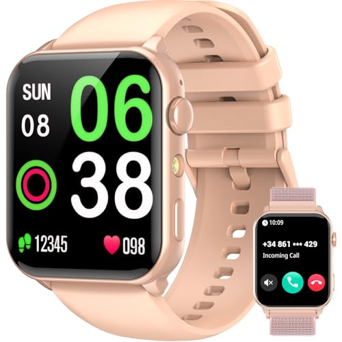 Smart Watch for Men Women, 1.91" HD Fitness Tracker with Bluetooth Calls, 32 FT Waterproof, 24/7 Heart Rate/Sleep Monitor, 120+ Sport Modes, Pedometer, Calories, Smartwatch for Android iOS（Pink） Pink-R30max