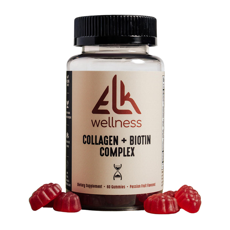 Collagen + Biotin Gummies for Hair, Skin & Nails - 60 Gummies | Biotin Collagen Supplement, Hair Growth Vitamins, Multi-Vitamin Beauty Blend, Passion Fruit Flavor, Non-Gmo Gmp-Certified