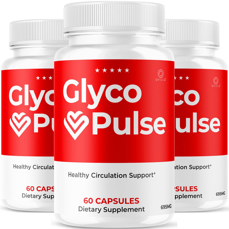 (3 Pack) Glyco Pulse Capsules - Official GlycoPulse Pills Advanced Premium Formula Support Maximum Strength, All Natural Ingredients Vitamins for Overall Health & Wellness, 180 Capsules for 3 Months