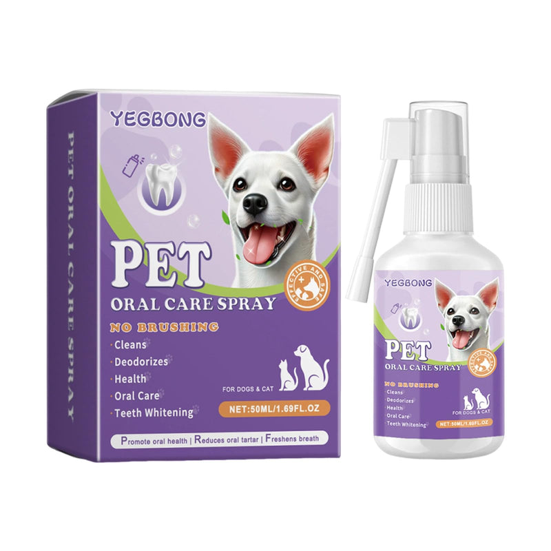Natural Plant Extract Dog Breath Freshener Spray - No Brushing Oral Care Mist for Dogs & Cats, Gentle Alcohol-Free Formula for Plaque & Tartar Control