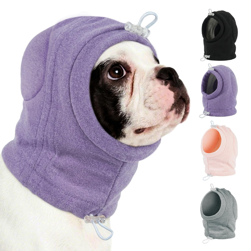 MIGOHI No Shake Ear Wrap for Dogs - Breathable Dog Ear Protection for Hematoma,Stop Shaking & Scratching,Dog Ear Muffs for Grooming, Calming Hoodie for Dogs Separation,Thunderstorms,L,Purple Purple Large