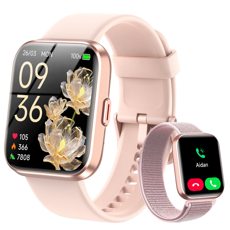Smart Watches for Women, 1.83" Alexa Smart Watch for Android & iPhones with Call/SMS/Reminder, 120+ Sport Modes Fitness Watch with Sleep/Heart Rate Monitor, Activity & Health Tacker, 3ATM Sport Watch Soft pink