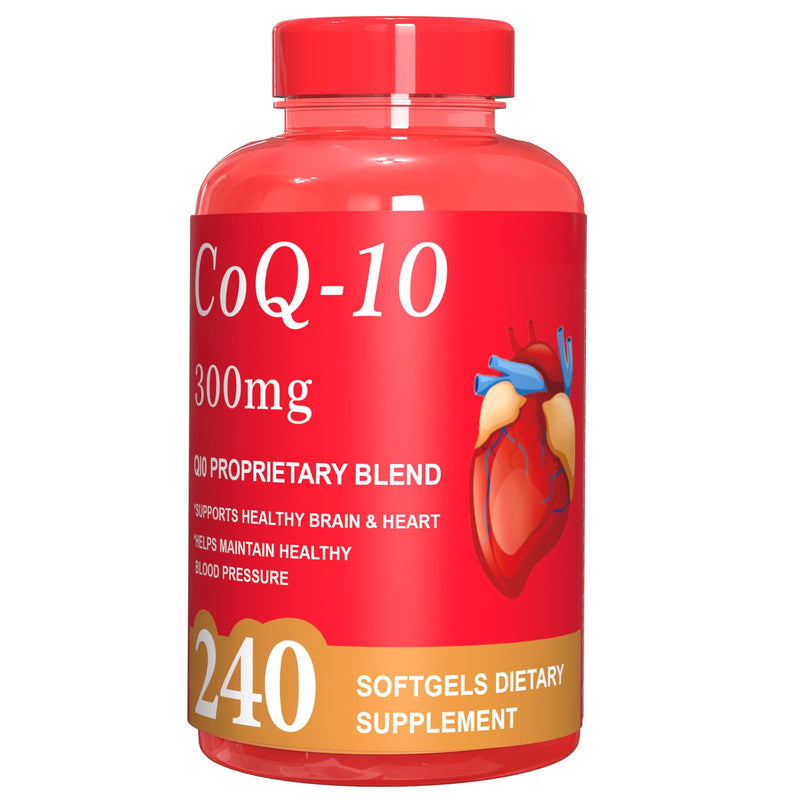 Dr.HR CoQ10 300mg Supplement Supports Heart Energy & Brain Health | Coenzyme Q10 as Ubiquinone Antioxidant Support for Women & Men Non-GMO,Gluten & Soy-Free 3rd Party Tested 240 Softgels 240 Count (Pack of 1)