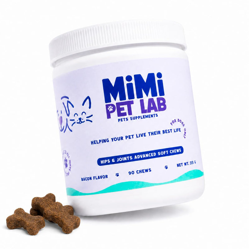 Hip and Joint Supplement for Dogs - Extra Strength Glucosamine for Dogs with MSM, Chondroitin & Vitamin C - Joint Pain Relief & Dog Mobility Soft Chews - 90 Bacon Flavored Chews