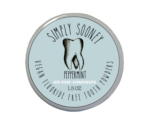 Simply Sooney Remineralizing Vegan Mineral Tooth Powder I Peppermint%15 Micro-Hydroxyapatite Formula I Natural Ingredients I 1.5oz (1.5 oz jar)