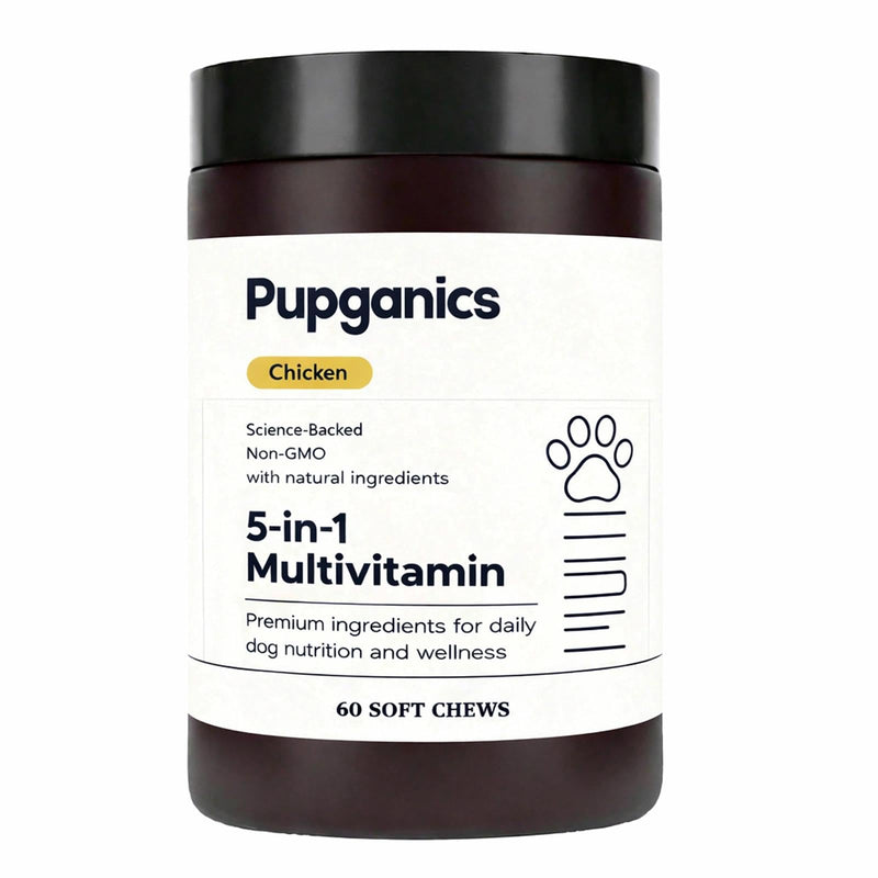 Multivitamin Soft Chews for Dog, with Probiotics, Glucosamine, CoQ10, Vitamins A, D3 & E, Chicken Flavor, 60 Count