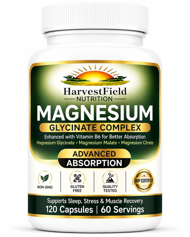 Magnesium Glycinate Complex Supplement with Vitamin B6, 120 Capsules
