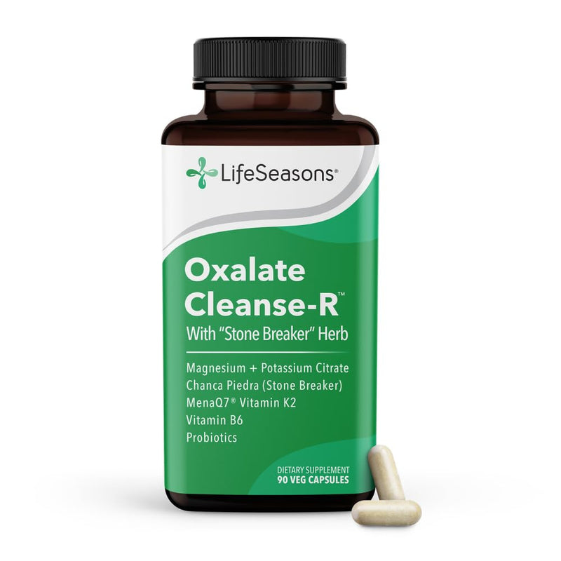 LifeSeasons Oxalate Cleanse-R - Oxalate Balance Support Supplement - Supports Kidney Health & Mineral Balance -Magnesium Citrate, Potassium Citrate, Vitamin B6 & Probiotics - 90 Veg Capsules
