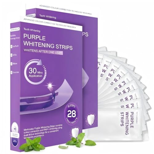 Teeth whitening Strips, Pap Formula Purple Whitening, Gentle Formula 2 Count (Pack of 28)