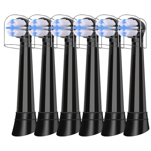 Replacement Heads Compatible with Oral B iO 3 4 5 6 7 8 9 10 Series Electric Toothbrush,Medium BristleToothbrush Heads Compatible with Oral B iO, Black 6 Count (Pack of 1)