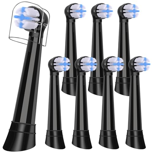 Replacement Heads Compatible with Oral B iO 3 4 5 6 7 8 9 10 Series Electric Toothbrush,Toothbrush Heads Compatible with Braun Oral B iO Replacement Heads with Medium Bristles,Black Black 8 Count (Pack of 1)