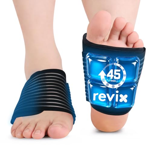 REVIX Foot Ice Pack Wrap for Plantar Fasciitis, 45-Min Cold Therapy 2 Packs