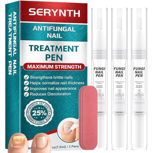 Nail Fungus Pen : Toenail Fungus Treatment Extra Strength - Antifungal Nail Repair for Damaged, Yellow, Thick Toenails - 25% Undecylenic Acid & Tea Tree Oil Mild and Non-Irritating 3pieces
