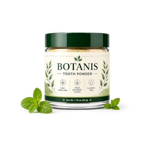 Botanis Tooth Powder with Hydroxyapatite, Fluoride-Free Oral Care, Mint