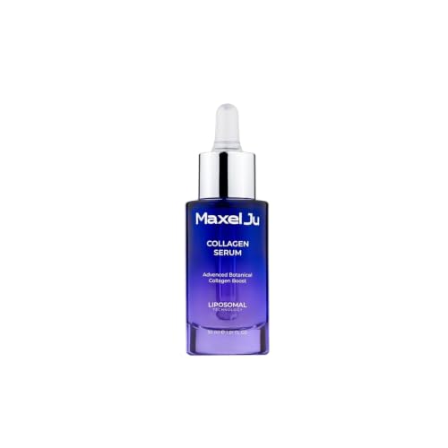MAXEL JU Collagen Serum for Face with Peptides, Niacinamide & Pentavitin – Liposomal Anti Aging Facial Serum for Skin Tightening & Firming – Plumping & Hydrating 72h Moisture (1 fl oz / 30ml)