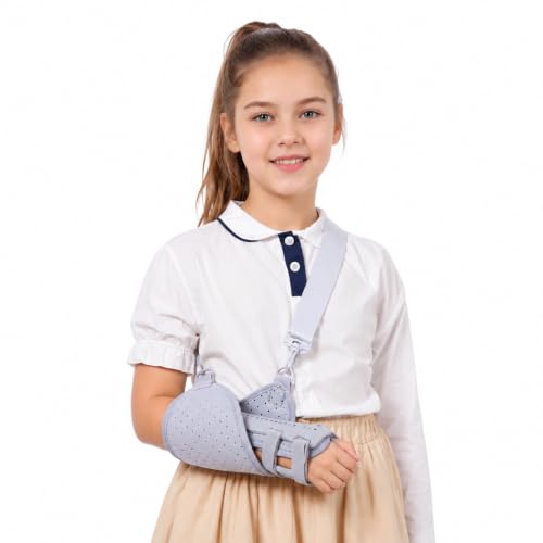 Kids Left/Right Hand Wrist Brace Carpal Tunnel Splints Night Support Stabilizer with Arm Sling Adjustable Compression Straps Sleep Hand Brace for Children Pain Relief Tendonitis, Arthritis, Sprain Right Hand Small