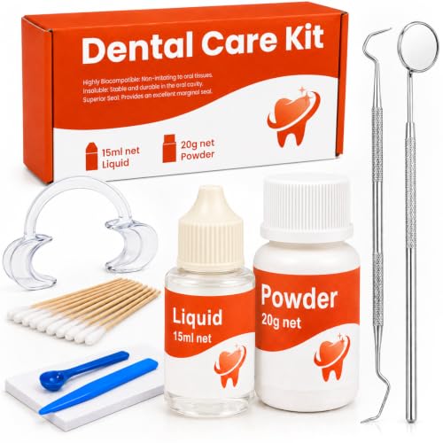 Dental Care Kit: Dental Cement Glue Adhesive for Crowns, Bridges, Teeth Dental Cement Glue Adhesive