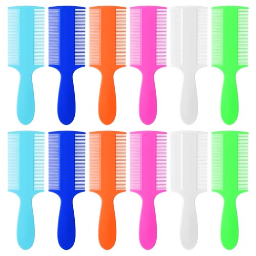 12 Pcs Head Lice Comb Plastic Fine Tooth Flea Lice Combs for Fine Hair Double Sided Nit Combs for Dandruff Removal for Adults Treatment Cats Dogs Puppy