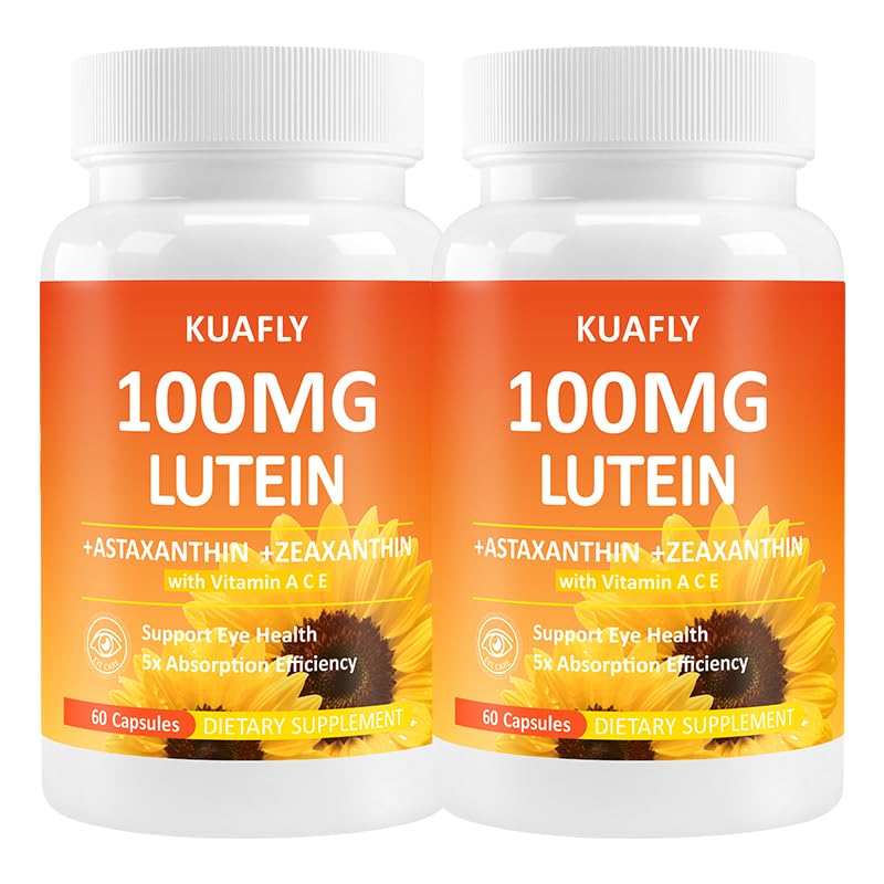 Lutein and Zeaxanthin Supplements with Astaxanthin 50MG Eye Vitamins - Premium Lutein for Eye Vision Support 120 Capsules 30 Count (Pack of 2)