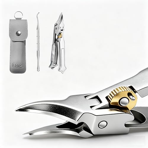 3-Piece Nail Clippers Set, Eagle Beak Beveled Toenail Clippers for Ingrown
