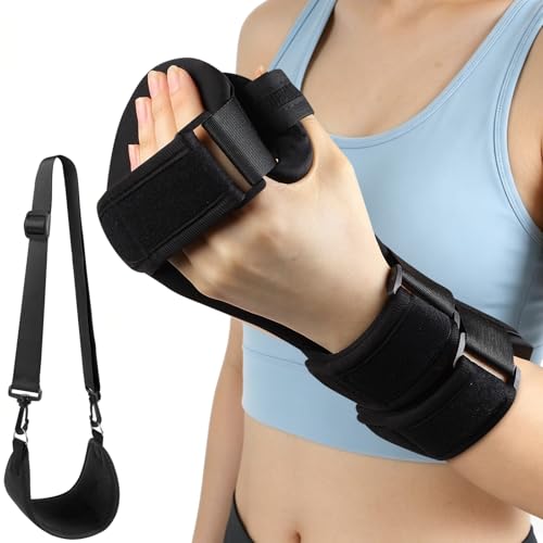 Resting Hand Splint Left & Right – Adjustable Night Wrist Brace with Finger Separators for Carpal Tunnel, Arthritis, Tendonitis, Post-Injury Recovery – Breathable Hand Support for Straightening Fingers (Large Left) Large Left