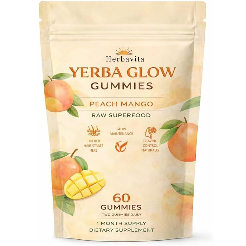 Folly Hair Growth Gummies,Yerba Glow Gummies，60 Count