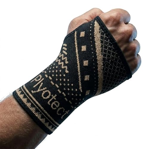 2 Pack Copper Wrist Compression Sleeve for Men Women,Medium Black Medium