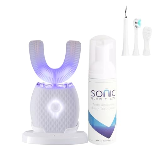 Automatic Toothbrush for Adult Rechargeable Waterproof Timer Travel White