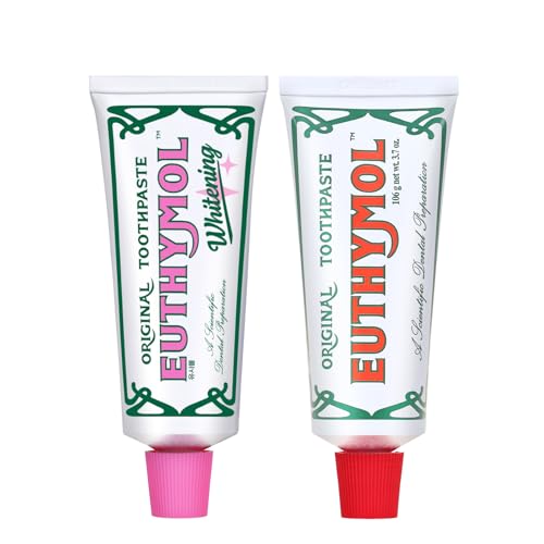 EUTHYMOL Pink Toothpaste Duo 3.7 oz Each | Original & Whitening Toothpaste