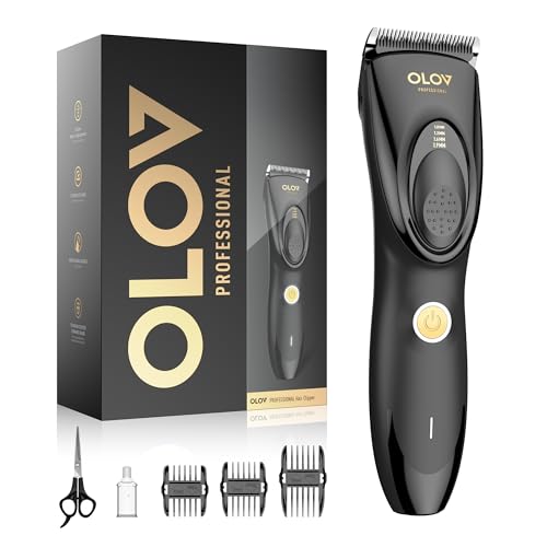 Hair Clippers for Men, Cordless Hair Clipper Kit, Adjustable 4 Length Setting, 2-Speed Settings, Replaceable Ceramic Blade Heads, Rechargeable Hair Clippers for Family (Black) Black