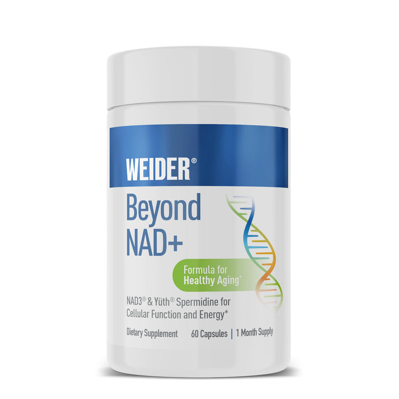 Weider NAD+ Boost, Cellular Energy and Mitochondrial Support, 60 Capsules | Longevity and Wellness Support Formula, with NAD3, Vitamin B3 and B12, Daily Cellular Energy and Mitochondrial Supplement