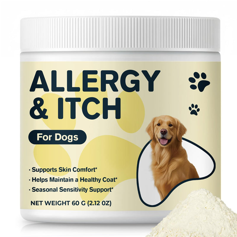 Manuka Honey for Dogs, Allergy & Itch Support Powder for Dogs, Helps Relief Itchy Skin, Supports Skin Comfort & Coat Health with Quercetin, Colostrum & Probiotics, 60 g
