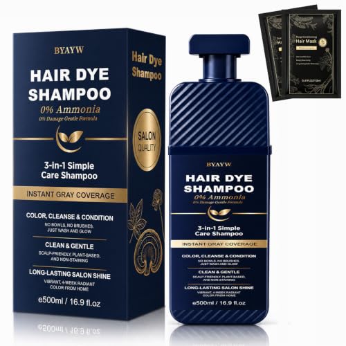 Light Brown Hair Dye Shampoo for Women & Men, Natural Color Depositing Light Brown