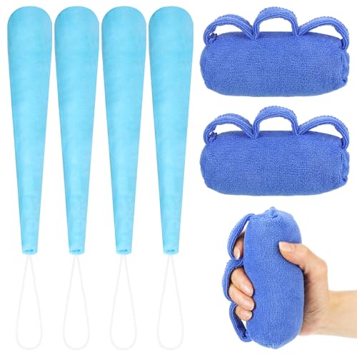 6 Pcs Palm Protector for Hand Contracture Carrot Shape Cushion Fluff Finger Contracture Cushion with Elastic Band & Finger Sepereter Prevent Hand Contracture for Parkinson Dementia Arthritis