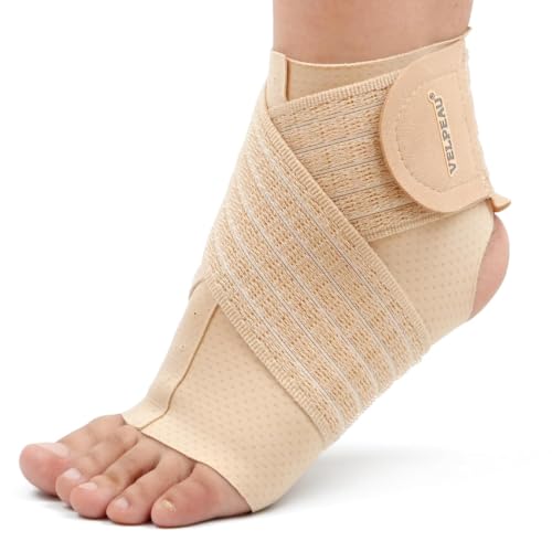 Velpeau Ankle Brace Support for Women Men Ankle Wrap for Pain Relief, M Khaki Medium