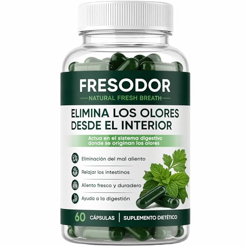 Fresodor para Mal Aliento, Internal Body Deodorizing Supplement with Chlorophyll, Peppermint, Parsley, Eliminate Bad Breath from Inside Out, Gut Health, Natural Fresh Breath Capsules, 60 Counts 1