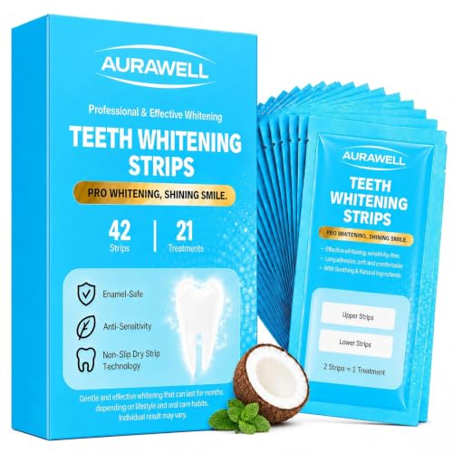Teeth Whitening Strips for Sensitive Teeth, XL, 42 Strips, 21 Treatments