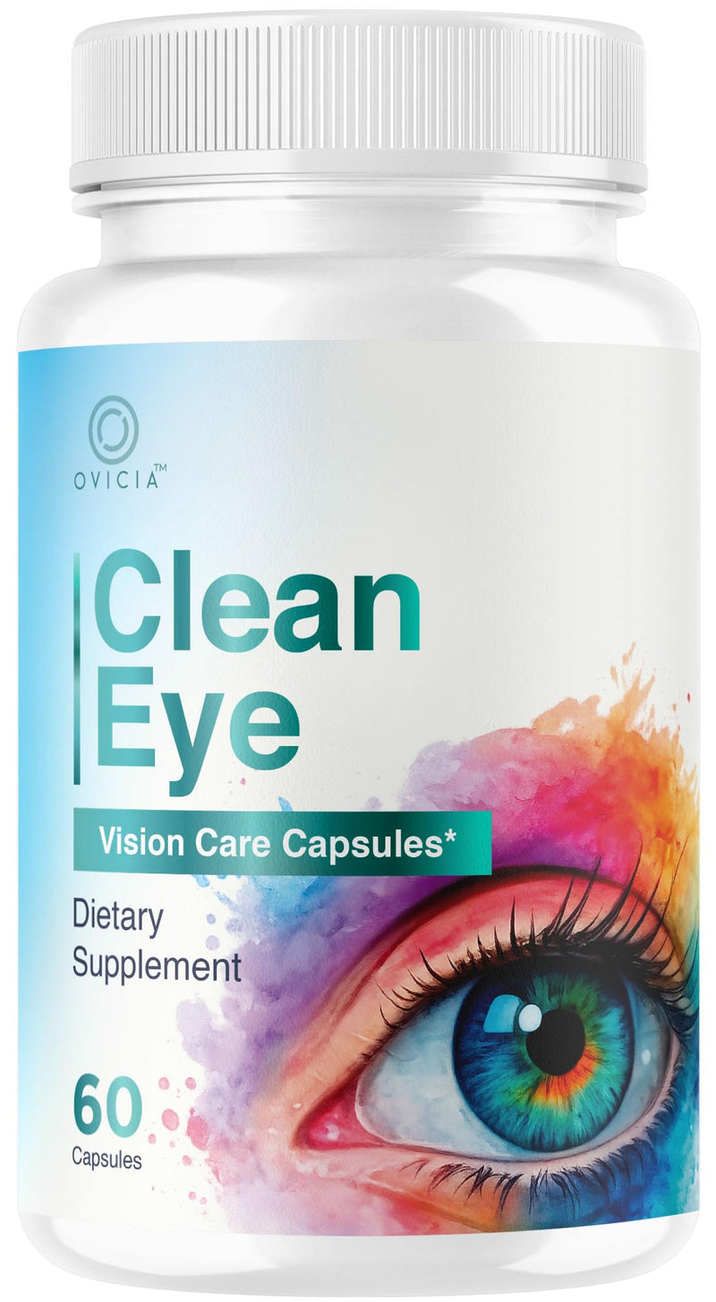 Clean Eye Capsules - Official CleanEye Pills Advanced Premium Formula Support Maximum Strength, All Natural Ingredients Vitamins for Overall Health & Wellness, 60 Capsules for 1 Month